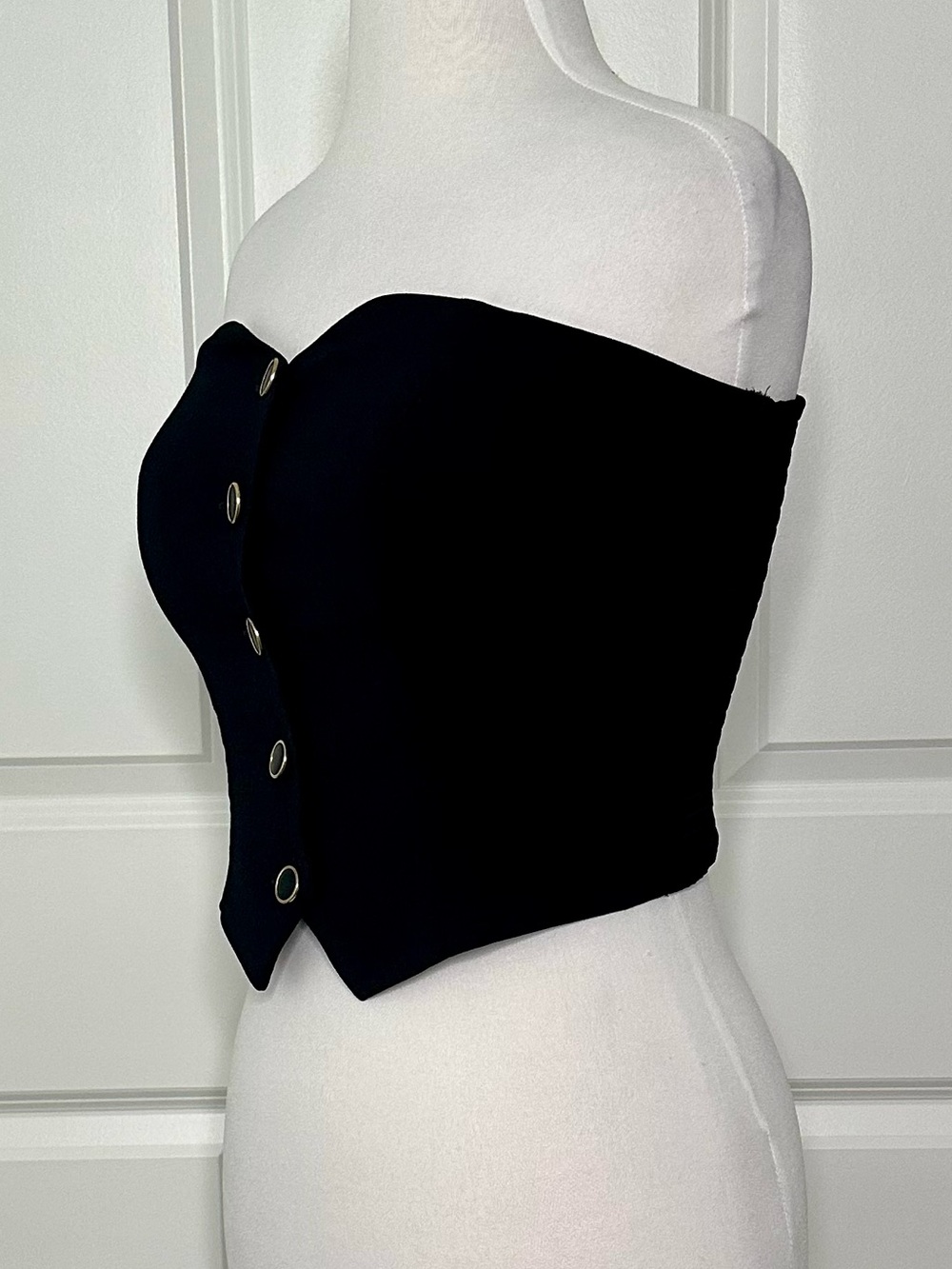 Camila Coelho Strapless Corset Crop Top Black Size Small - Picture 3 of 13